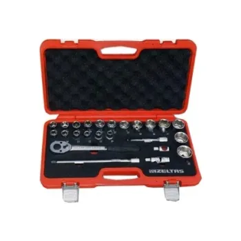 ايزالتس 1113 00 2024  طقم لقمة مسدس 1/2 بوصة 24 قطعة مقاسات من( 32:10 مم )كروم فانديوم