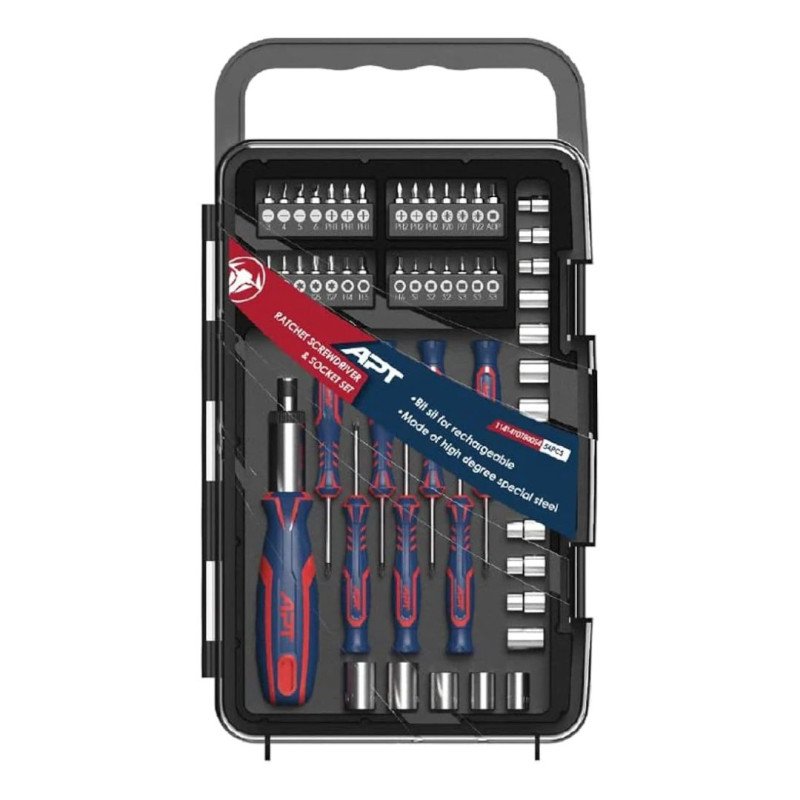 ايه بي تي AH147078-54 طقم مفك الكترونى 2 يد 54 قطعة شنطة بلاستيك