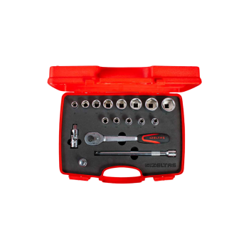 ايزالتس 1113002017 طقم لقمة مسدسة 1/2 بوصة 17 قطعة مقاسات من( 32:10 )مم كروم فانديوم