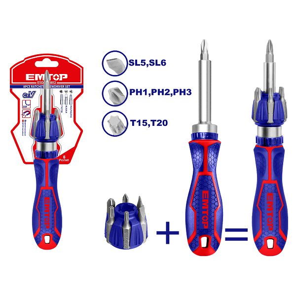 ام توب ESDRH0802 مفك قلاب 8X1 يد كاوتش