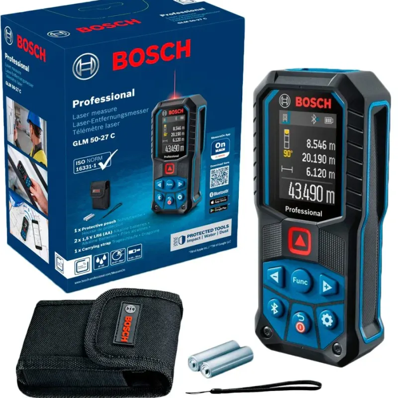 بوش GLM 50-27 C جهاز قياس مسافات ومساحه حجم مزود بالبلوتوث 50 متر