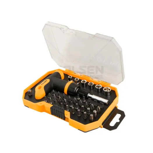 تولسن 20036 طقم لقم و سن مفك + يد حرف تي وصلة 41 قطعة