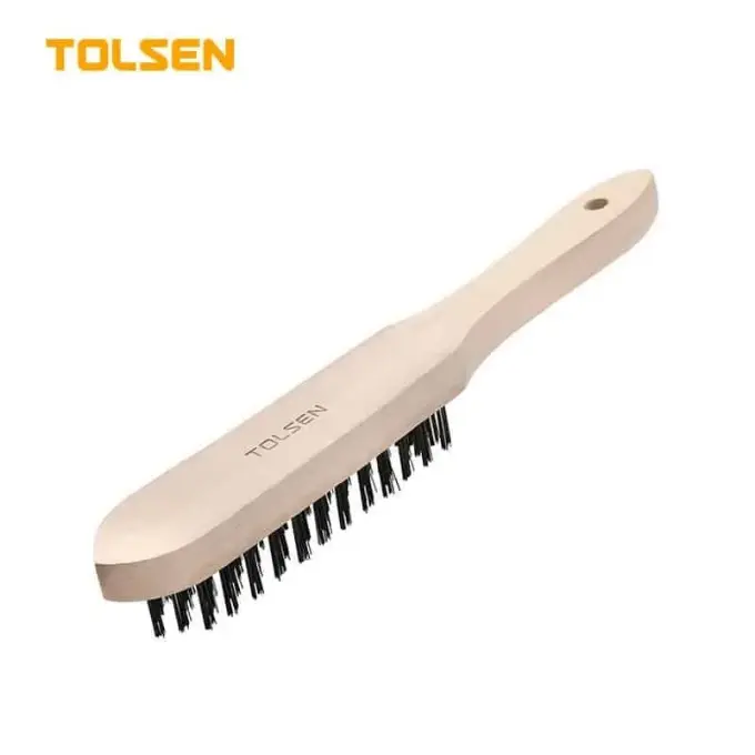 تولسن 15032062 فرشة سلك اسود صلب يدوي جسم خشب 4 صف