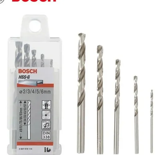 بوش 2607019114 طقم بنط تخريم حديد 5 قطع  HSS G