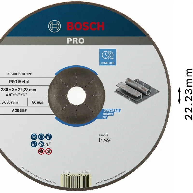 بوش 2608600226 حجر قطع ستانلس ستيل 9 بوصة سلوفانى   