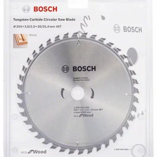 بوش 2608644406 صينية منشار 10 بوصة للخشب 40 سن ايكولاين