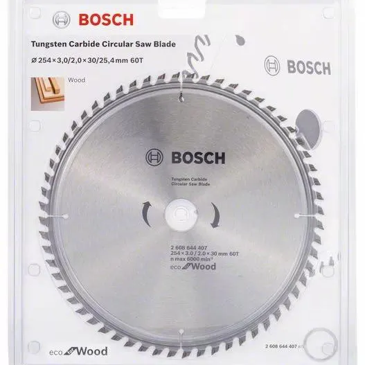 بوش 2608644407 صينية منشار 10 بوصة للخشب 60 سن ايكولاين