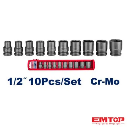 ام توب EMSS12101 طقم لقم رباط تصادمية 1/2 بوصة 10 قطع