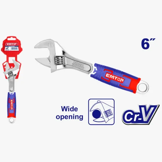 ام توب EAWH130601 مفتاح فرنساوي 6" بوصه , يد كاوتش