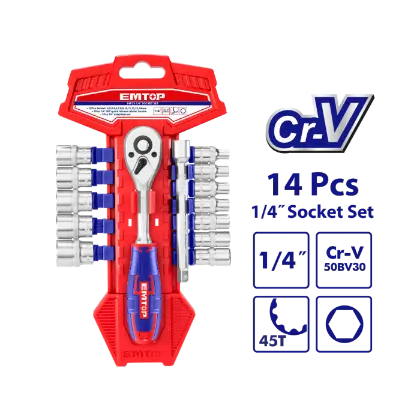ام توب ESKT14141 طقم يد سيستيم 14 قطعة 1/4" بوصه