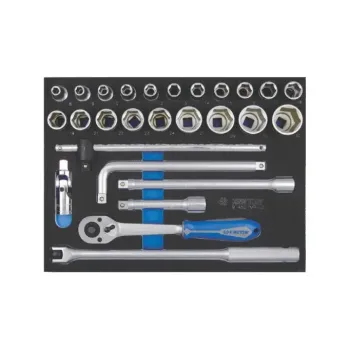 كينج تونى 4527MRV02 طقم لقم 1/2 بوصة مسدس داخل فوم للترولى 27 قطعة 8 - 32 مم