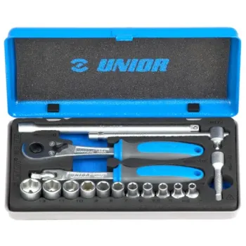  يونيور 611996 طقم لقم 1/4 بوصة مسدس علبة معدن من 4 : 13 مم 16 قطعة    