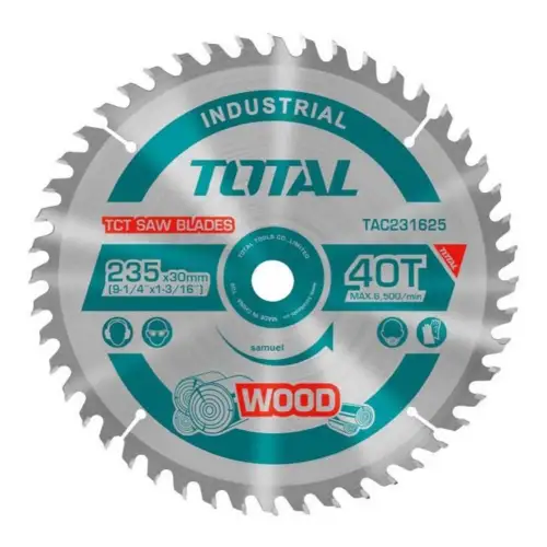 توتال TAC231625 صينية خشب 235 مم 9.25 بوصة 40 سن