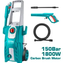 توتال TGT11356 ماكينة غسيل ضغط عالى 1800 وات 150بار + خزان صابون مسدس وخرطوم 5 متر  