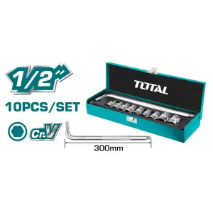 توتال THTL121101 طقم لقم رباط علبة صاج 2/1 10ق 