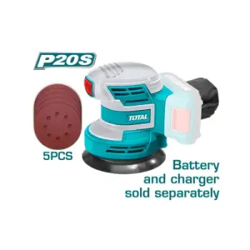 توتال TROSLI2001 صنفره دائرية 5بوصة بطارية 20فولت بدون بطارية وشاحن