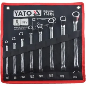ياتو YT-0396  طقم مفتاح عدة حلقي ثنائي سداسي 8 قطع/مجموعة 6×7-20×22 