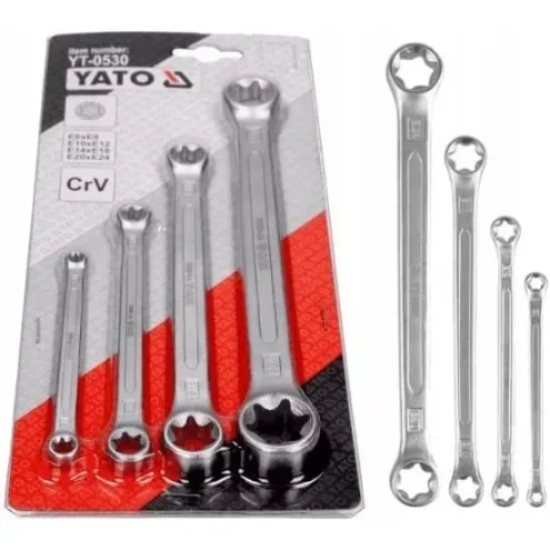 ياتو  YT-0530 طقم مفتاح نجمة 4 قطع مقاسات 8-12-18-24