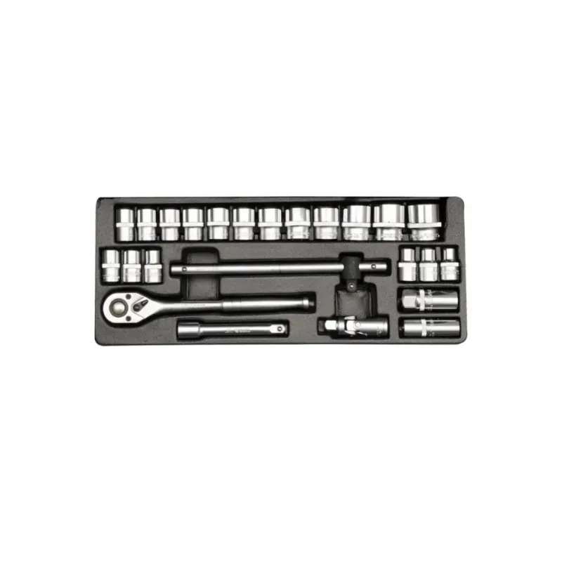 ياتو YT-12661 شنطة معدن طقم لقم + يد سيستيم - 1/2بوصه - 24 قطعة