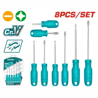 توتال thtdc250801 طقم مفك بلاستيك 8 قطع يد بلاستيك    